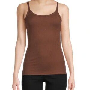 No Boundaries Junior's Rib Stretch Cami Tierra Brown